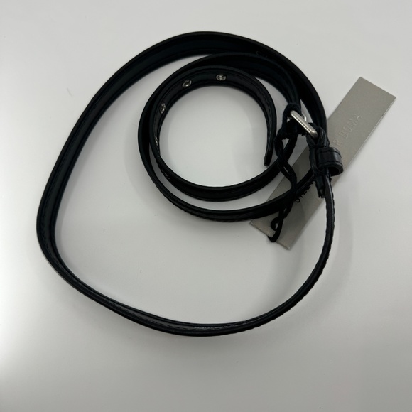 DAMIR DOMA SILENT Skinny Unisex Leather Belt Clincher Silver Buckle main image 11